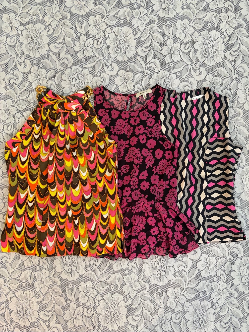 Milly Silk Sleeveless Blouses x3